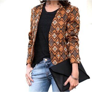 NEW! Banana Republic Heritage Collection Beaded Open Front Blazer Jacket SZ 0